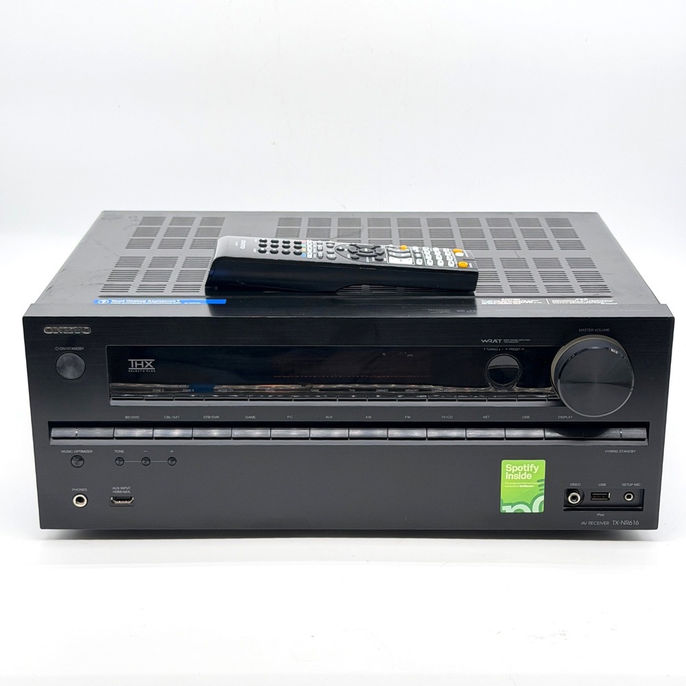 Onkyo TX-NR616 7.2 Ch THX Network A/V Receiver Black with Remote Tested
